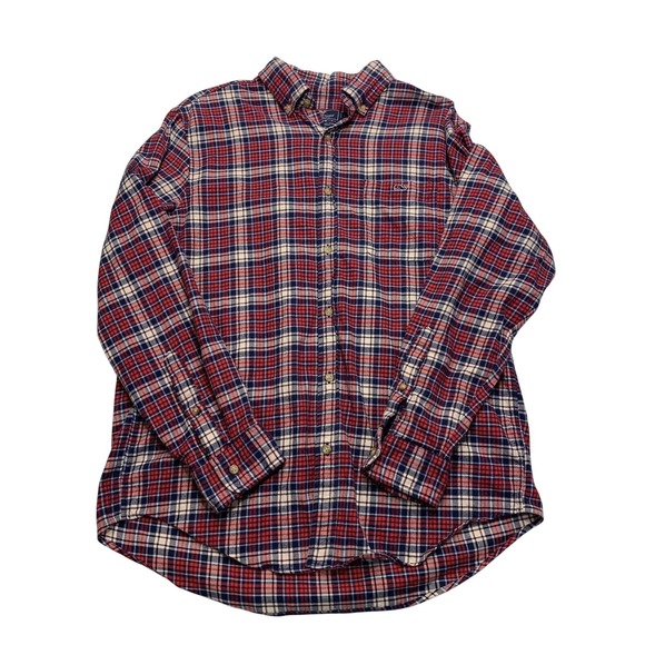 Vineyard Vines Other - Vineyard Vines Mens Large Classic Fit Tucker Shirt Red White Blue Plaid Flannel